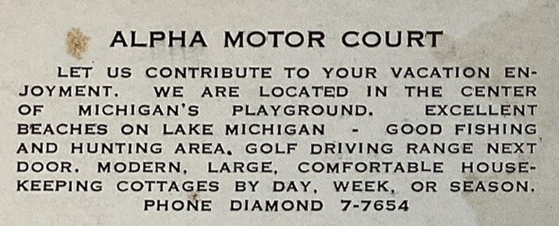 Alpha Motor Court - Vintage Postcard